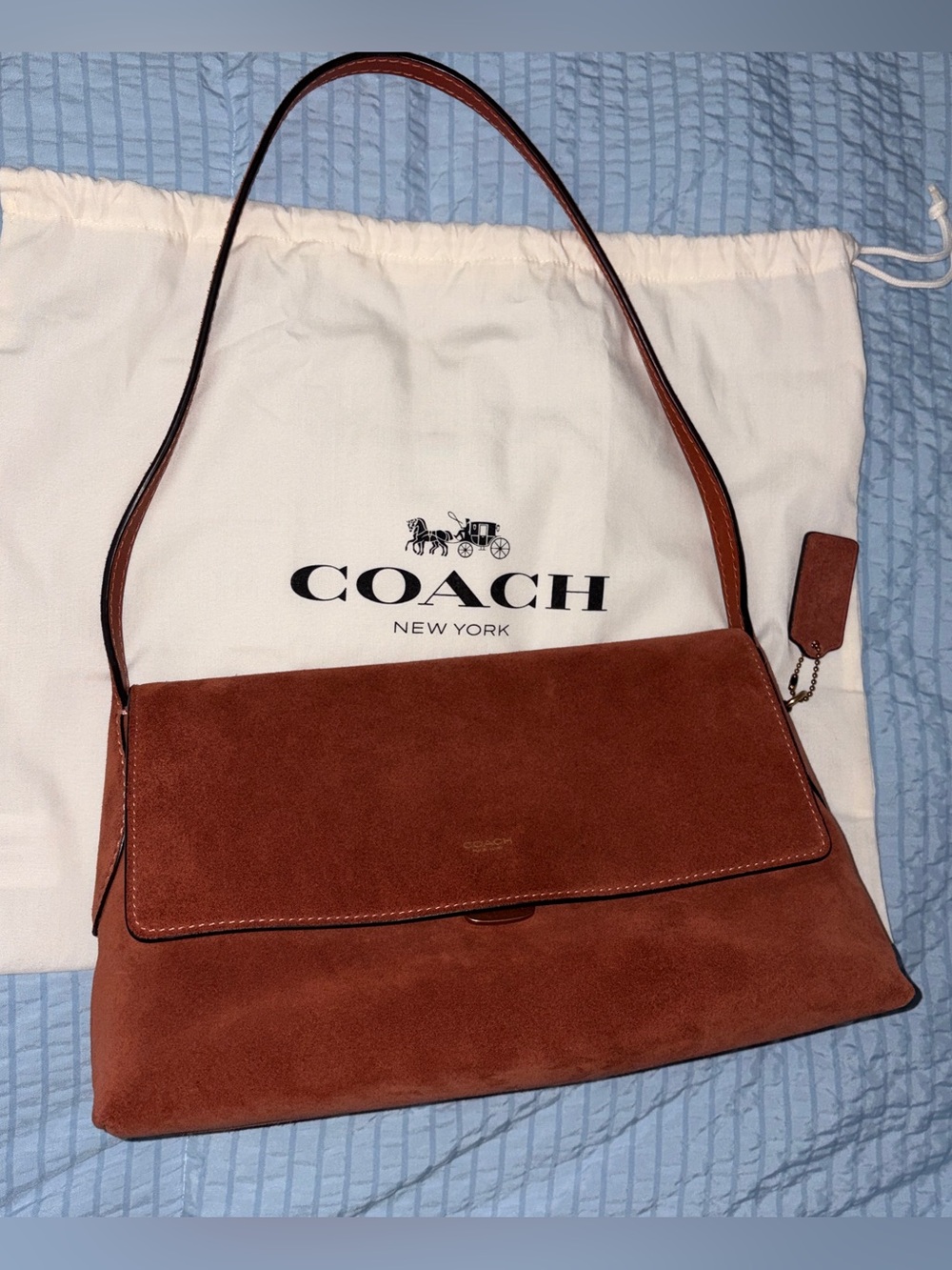 Coach Chelsea 30 Clay Suede/Brass - Picture 2 of 12